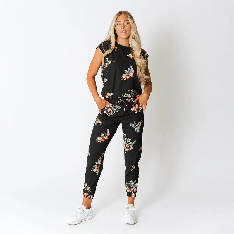 Rose Black Jumpsuit