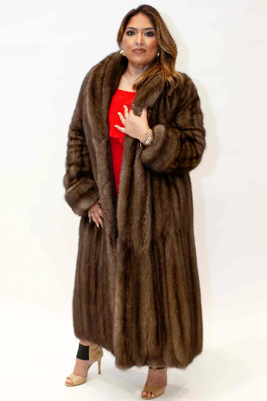 Russian Sable Fur Coat with Shawl Collar