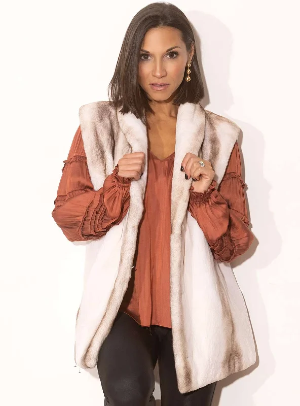 Sheared Mink Fur Vest with Shawl Collar