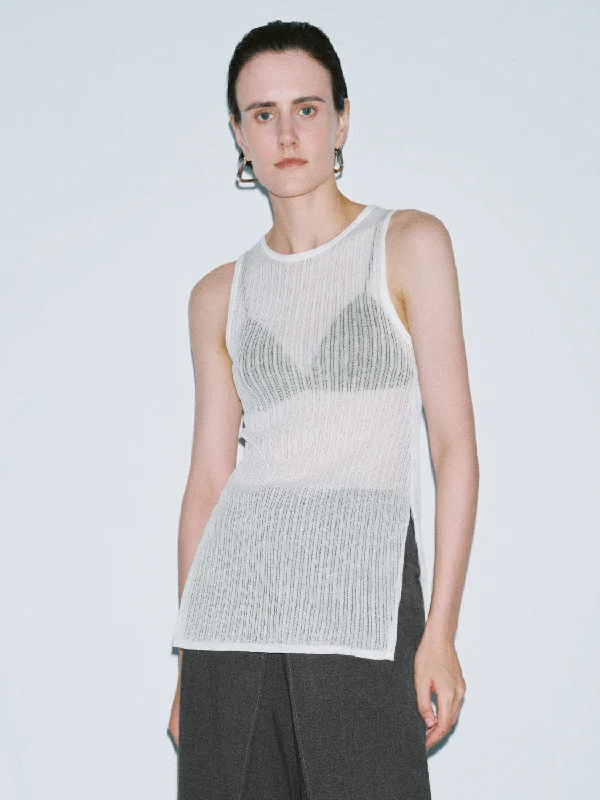 Sleeveless Skinny Knitted T-Shirts