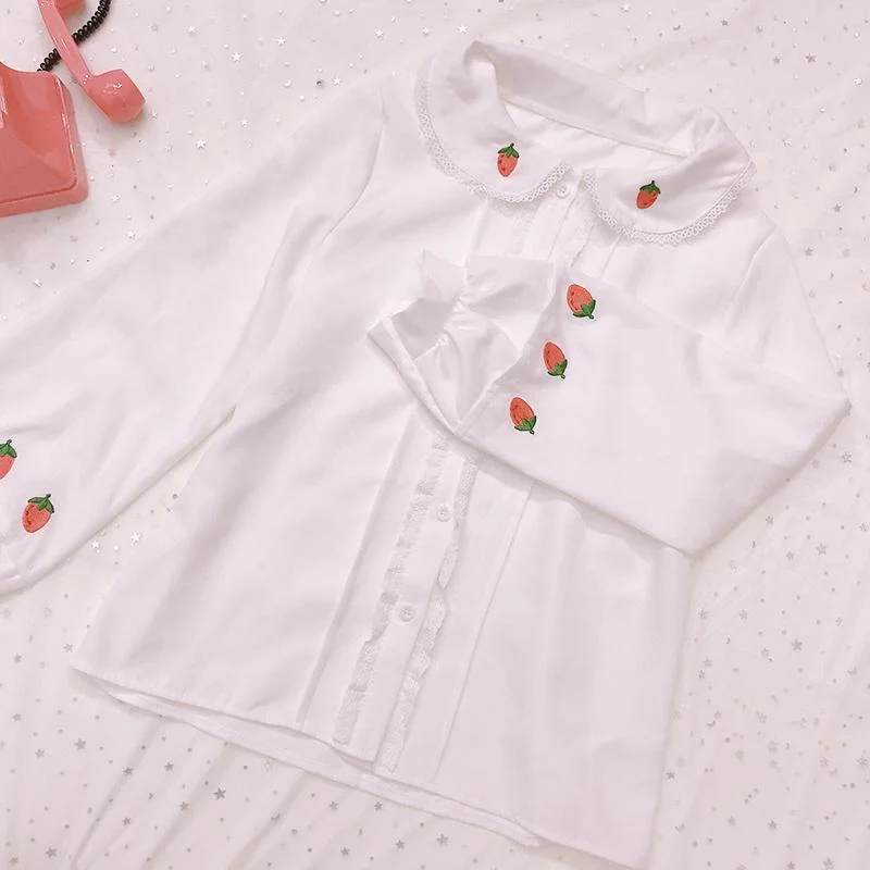 Strawberry Lace Chiffon Shirt