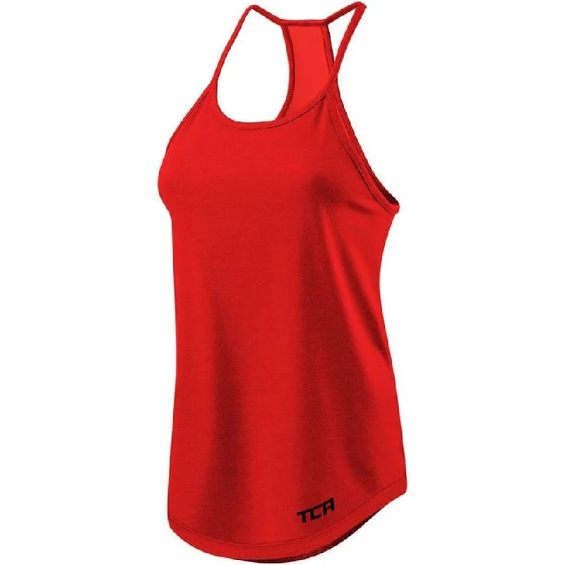 TCA Switch Up Reversible Womens Running Vest Tank Top - Red