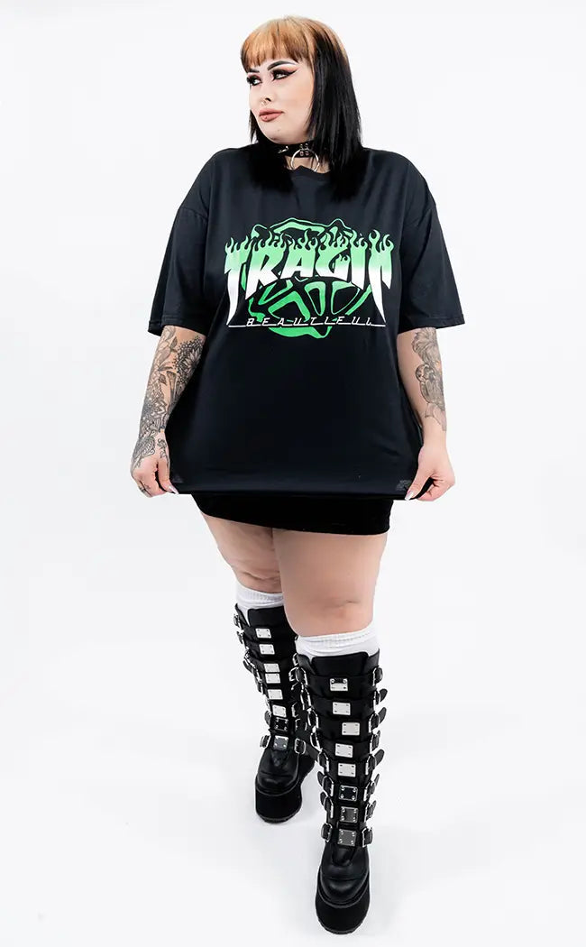 Tragic Sk8r Green Oversized T-Shirt | Plus Size