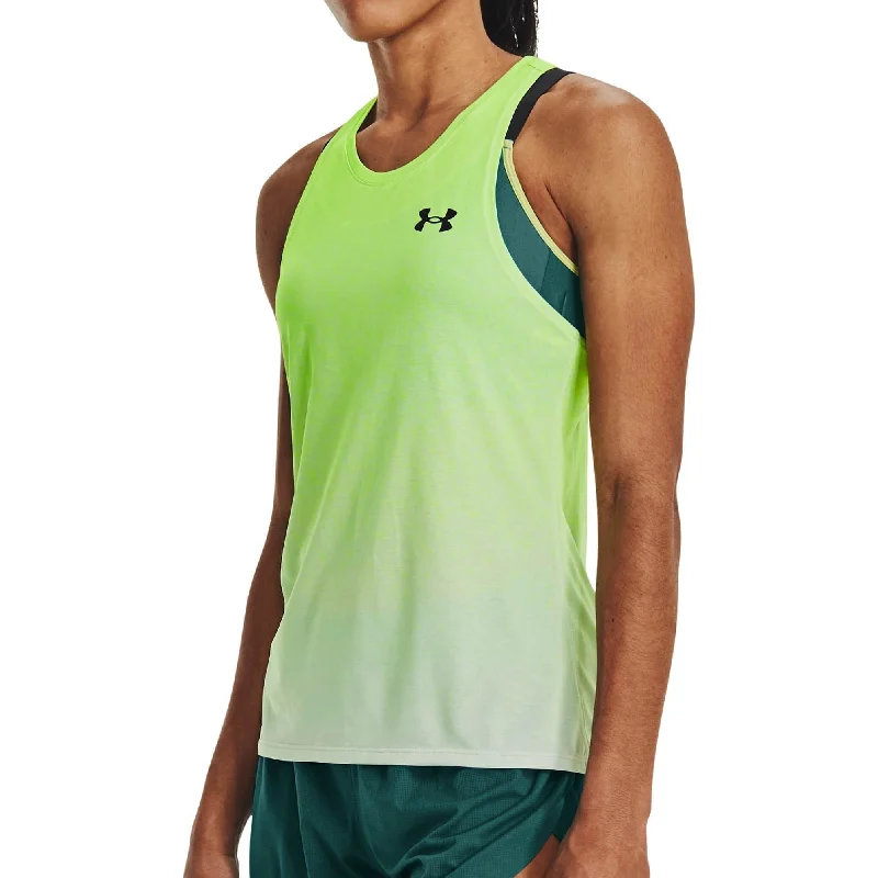 Under Armour Rush Cicada Womens Running Vest Tank Top - Green