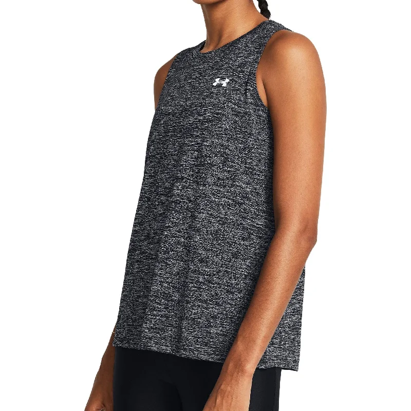 women's t-shirts with buttons -Under Armour Tech Twist Womens Training Vest Tank Top - Black