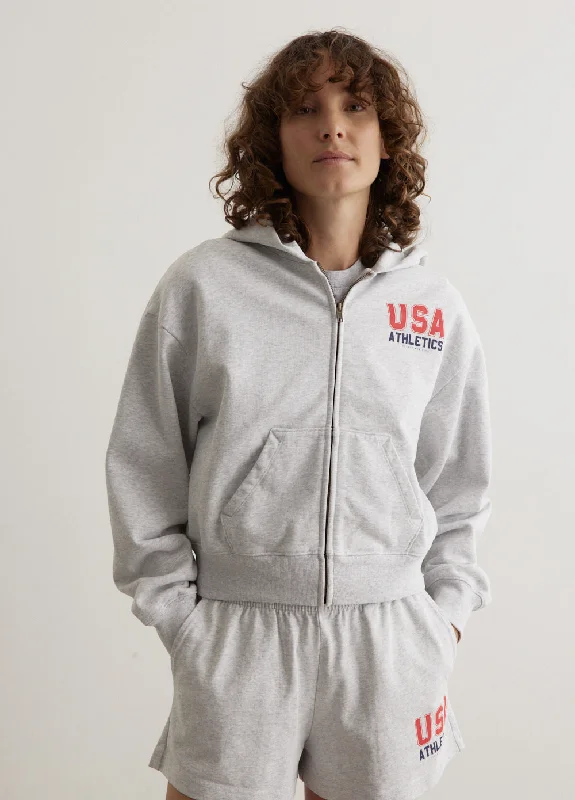 USA Athletics Cropped Zip Hoodie