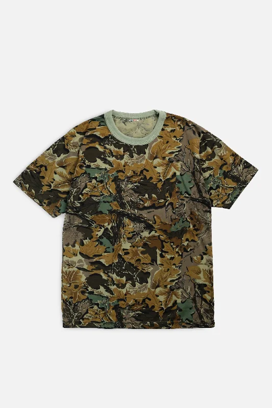 women's t-shirts with text -Vintage Camo Tee - S