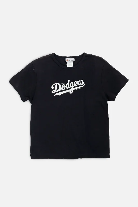 women's t-shirts orange -Vintage LA Dodgers MLB Baby Tee - Women's L