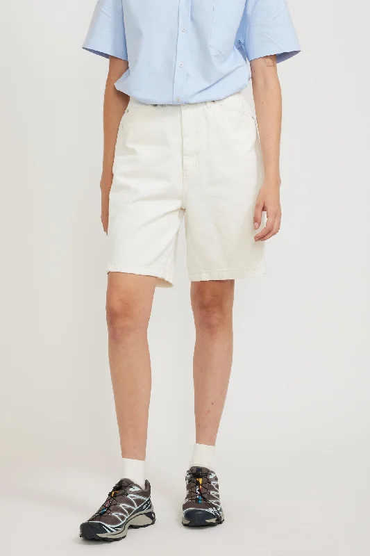 Wide Carpenter Denim Shorts Off White