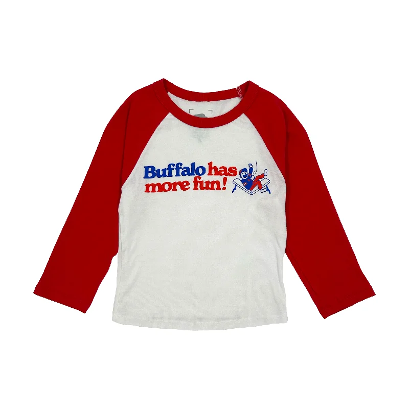 Women's Buffalo Has More Fun! Red & White Baby Tee