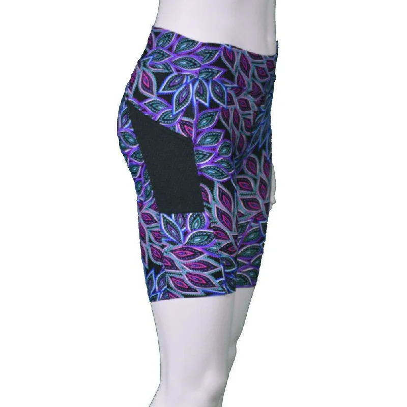 Women's Jammer Mid-length Reflective Running Short in Feather Print