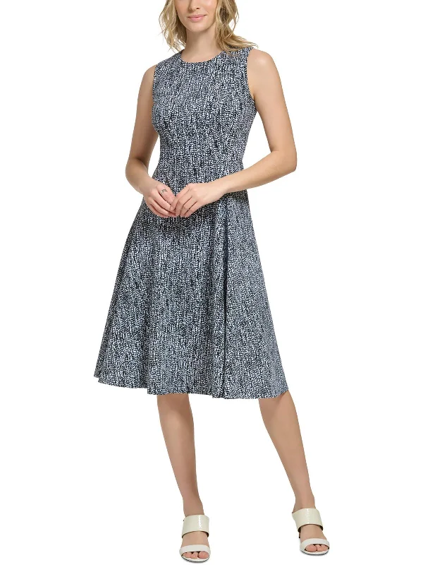 Womens Party Knee-Length Fit & Flare Dress