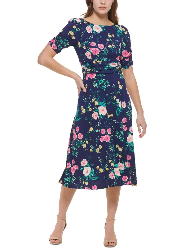 Womens Party Midi Fit & Flare Dress