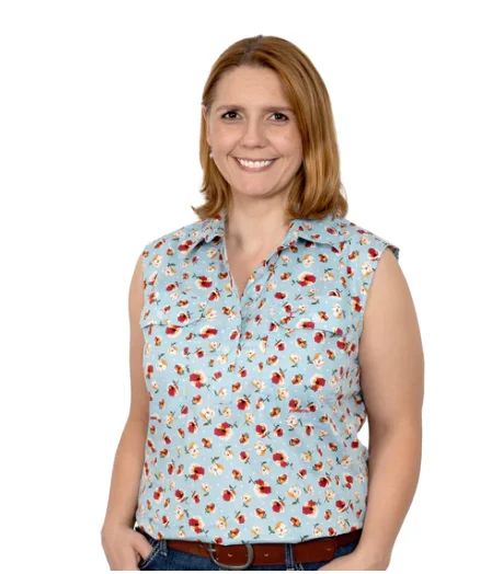 WWNS2283 Just Country Wms Sea Salt Poppy Sleeveless Shirt