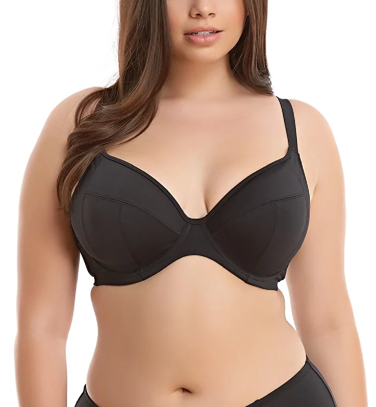 Elomi Essentials Underwire Plunge Swim Bra (ES7504) - Black