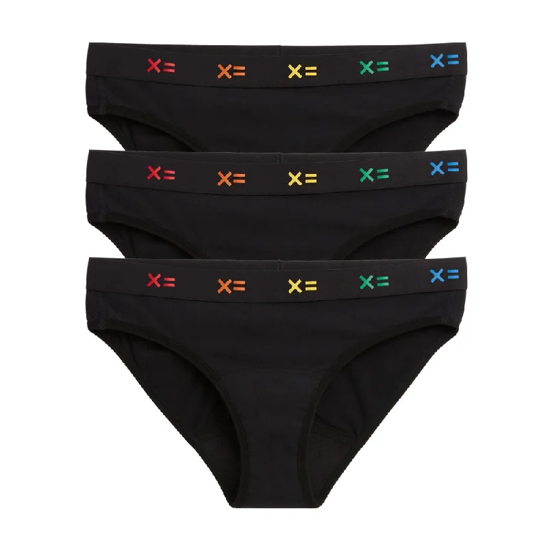 First Line Period Bikini 3-Pack - Black X= Rainbow