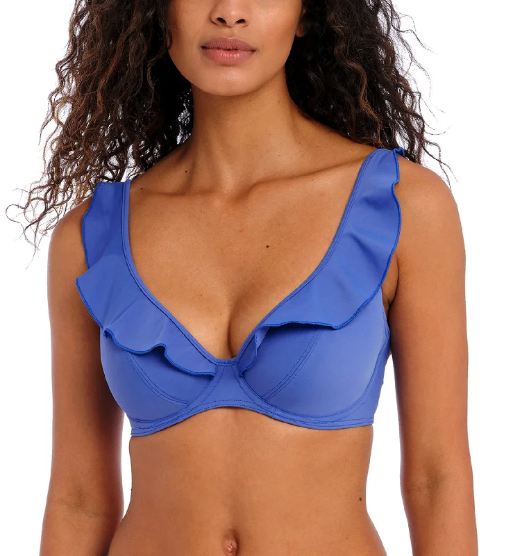 Freya Jewel Cove High Apex Underwire Bikini Top with J Hook (7230) - Plain Azure