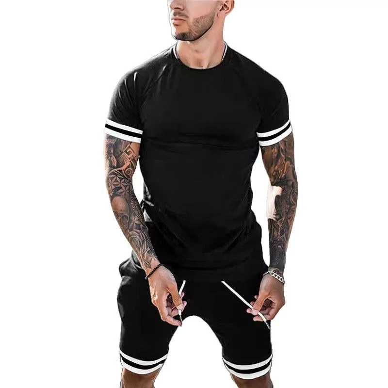 Men's Sports Casual Short Sleeve Shorts Set 46838955M