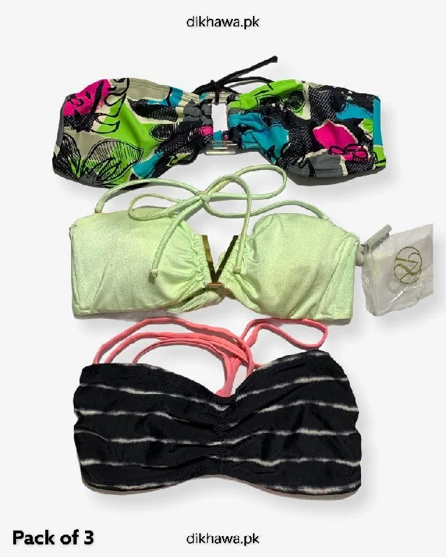 Pack Of 3 Stocklot Bikini Top Swimwear | Bikini Top Bundle | Imported Stock Branded Bikini Top