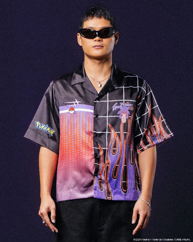 Pokémon By Loiter Gengar Split Button Up Shirt Black/Purple