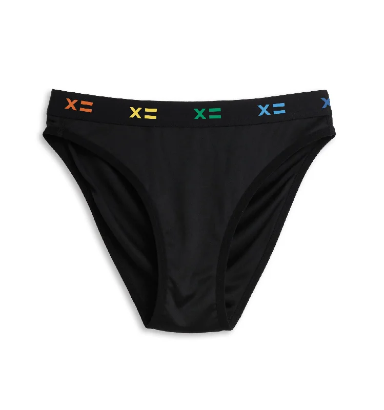 Tucking High Leg Bikini - Black X= Rainbow