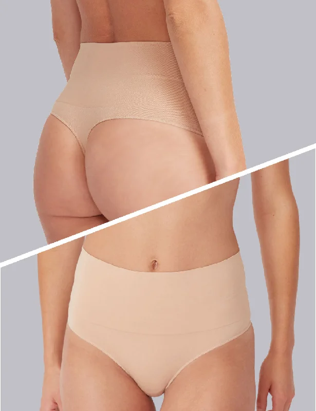 2 Pack Seamless Smoothies G-String - Rose Beige