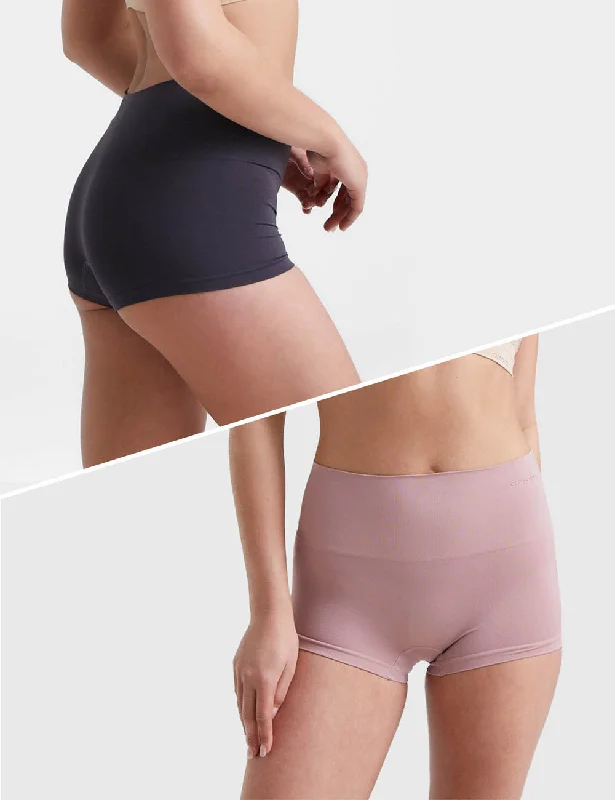 2 Pack Seamless Smoothies Shortie - Dusty Mocha/Nine Iron