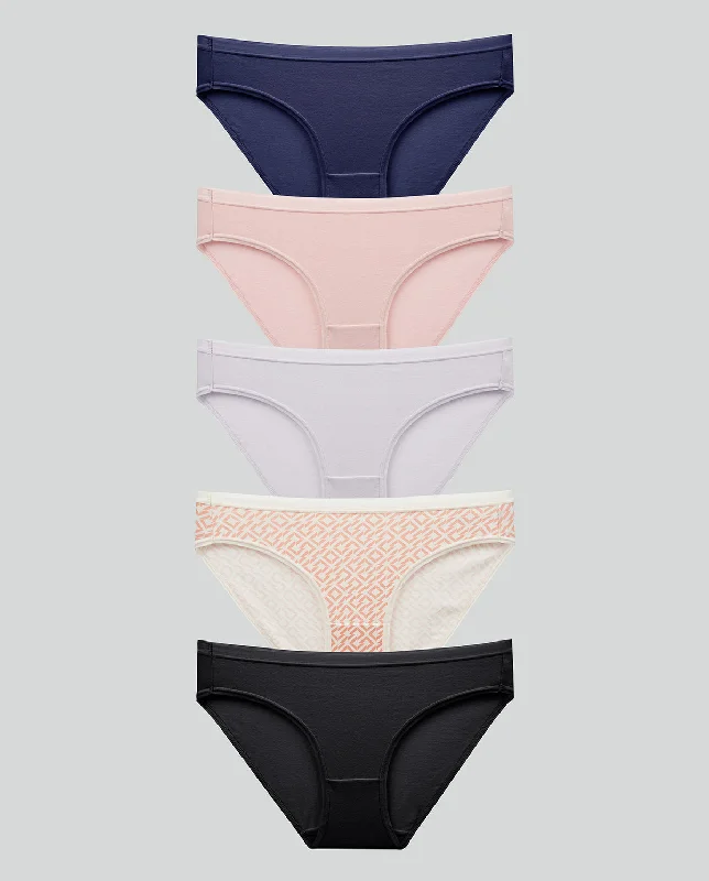 5PC Pack Panties - Art Deco Comfort Cotton Mini