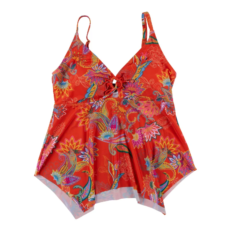 ACX Active Women's Plus Paisley Tankini Top