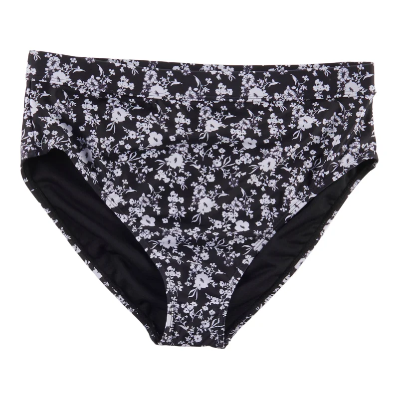 ACX Active Women's Tropical Bikini Bottom, Black and White