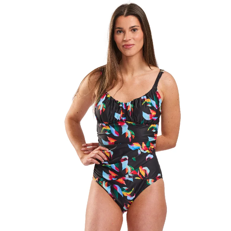 ACX Active Women's Tropical Leaf One-Piece Swimsuit