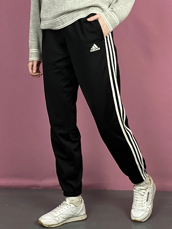 Adidas Three Stripes Vintage Women's Track Pants - XS Black Polyester