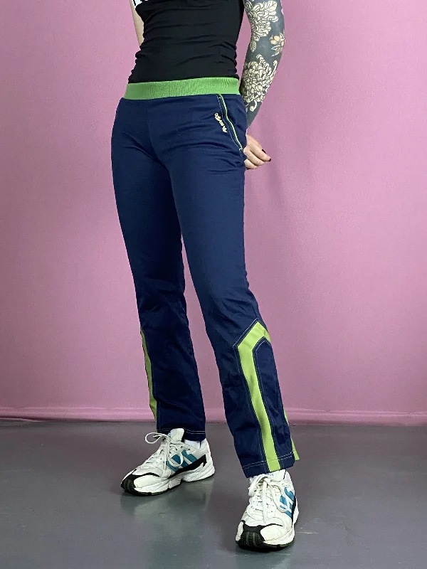 Adidas Vintage Women's Retro Track Pants - S Navy Blue Cotton Blend