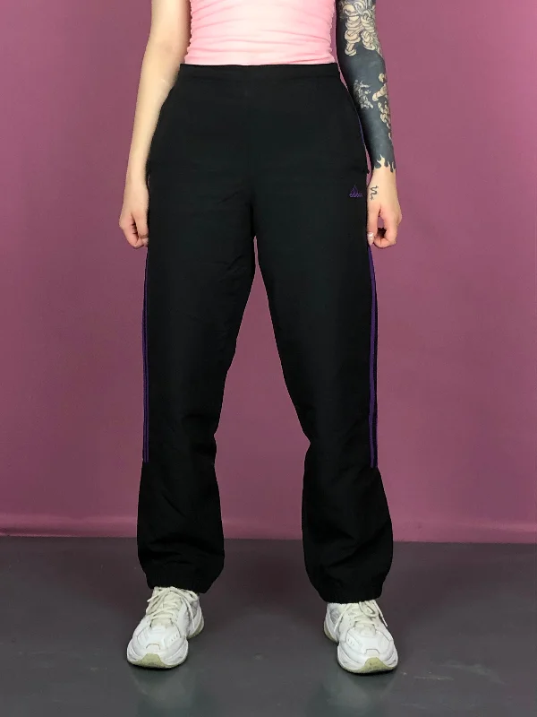 Adidas Vintage Women's Track Pants - M Black Polyester