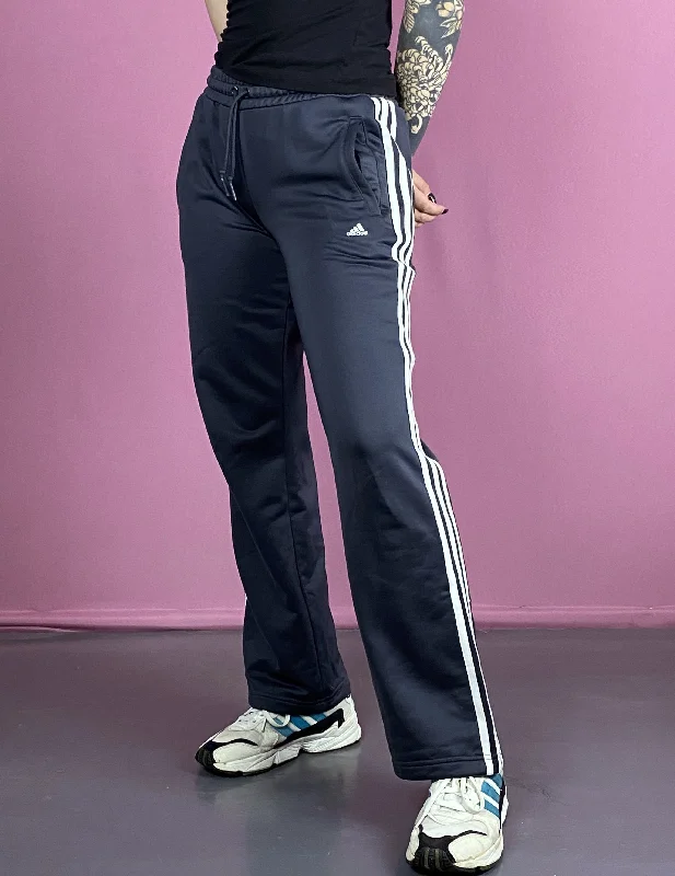 Adidas Vintage Women's Track Pants - M Gray Polyester