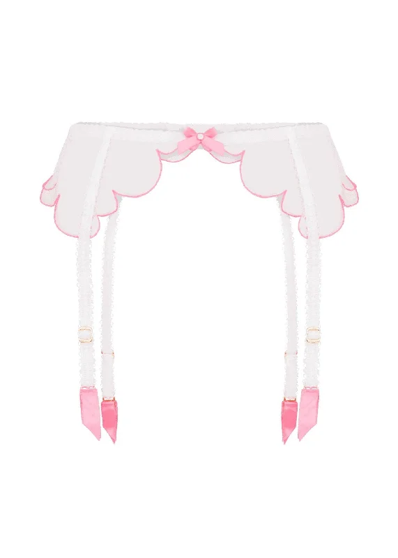 Lorna Suspender (White / Pink)