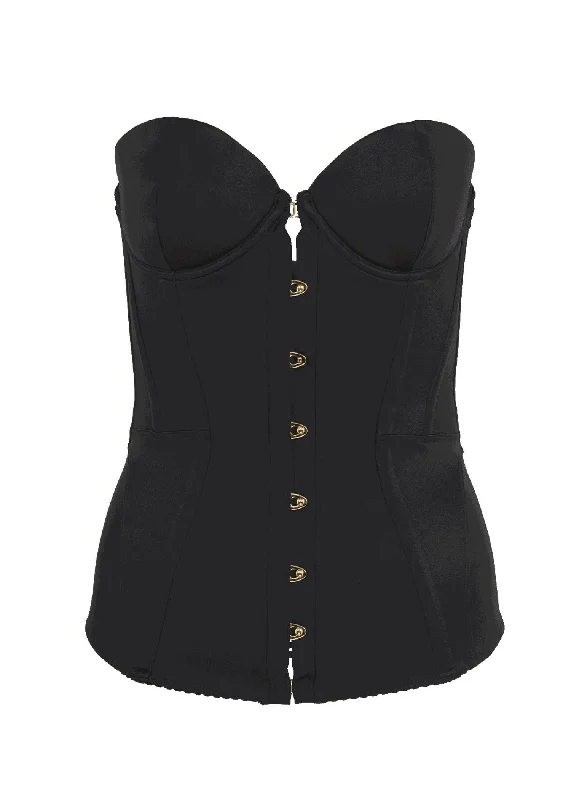 Mercy Satin Corset (Black)