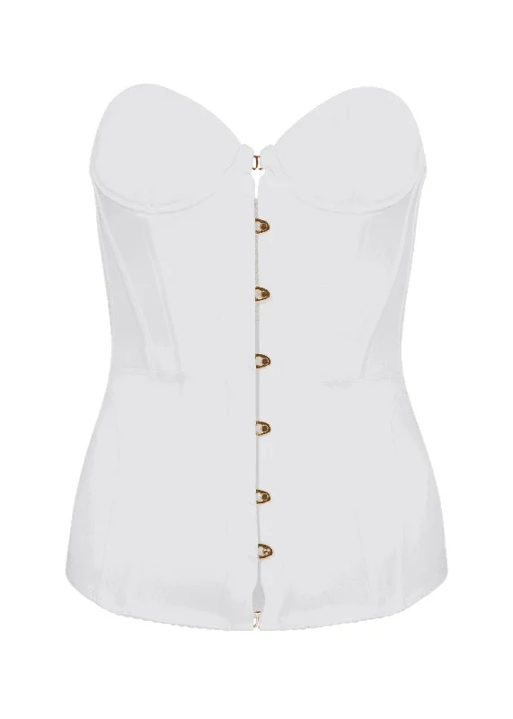 Mercy Satin Corset (Ivory)