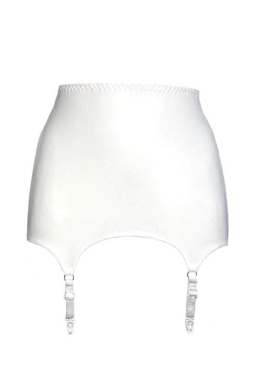 Aura white wide garter belt