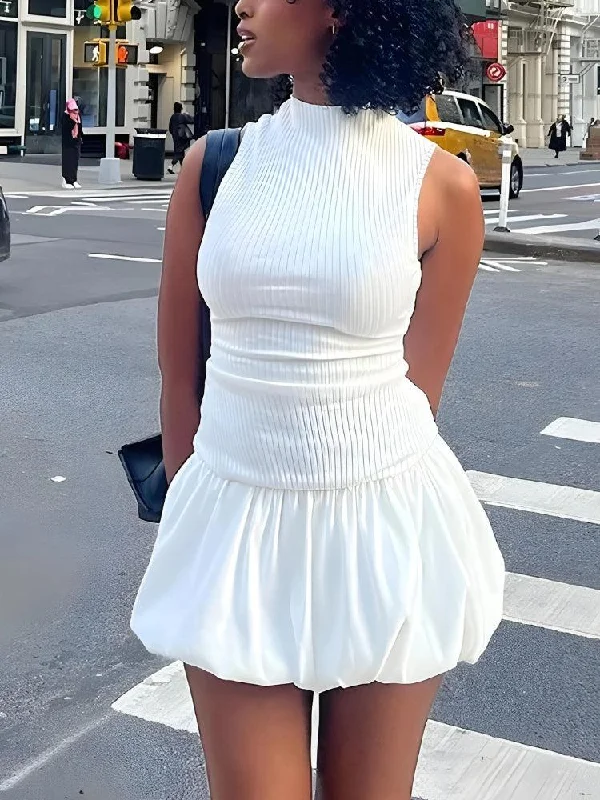 Backless Bubble Mini Dress