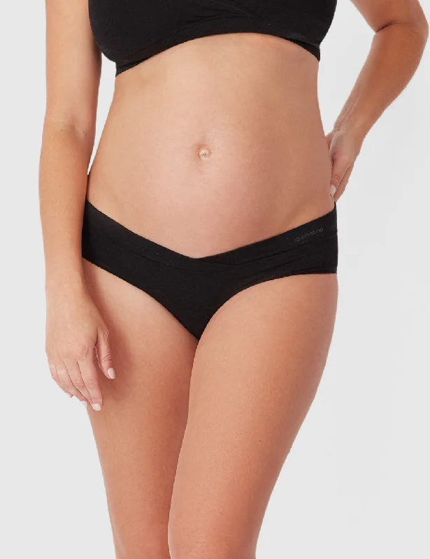 Bamboo Maternity Under Bump Brief - Charcoal Marle