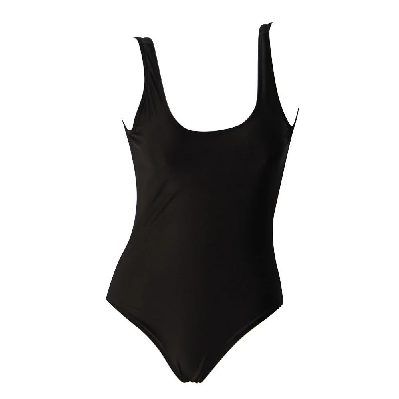 Blank Black Modern Sleek One Piece Swimsuit