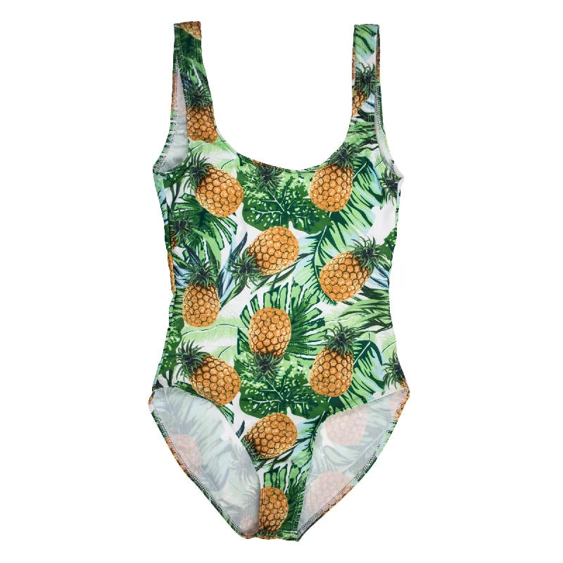 Pineapple Print One Piece Swimsuit