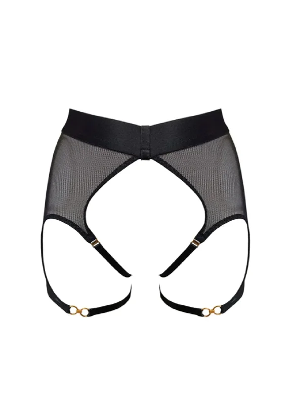 Cadi Ouvert Garter Brief (Black)