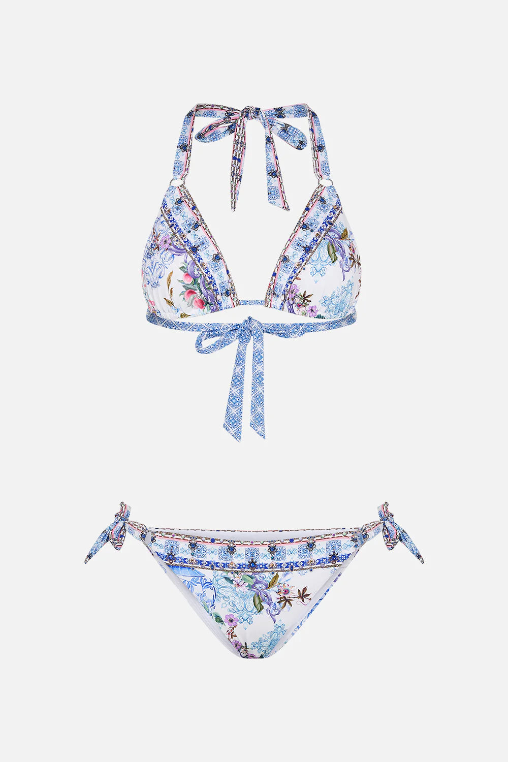 CAMILLA SOFT TIE TRI BIKINI WITH TRIMS - PAINT ME POSITANO