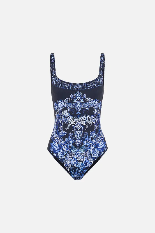 CAMILLA UNDERWIRE SQUARE NECK ONE PIECE - DELFT DYNASTY