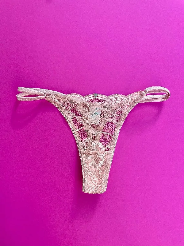 Clo: Fortuna Lace Adjustable String Thong - Maple Sugar