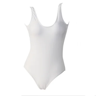 Blank White Modern Sleek One Piece Swimsuit