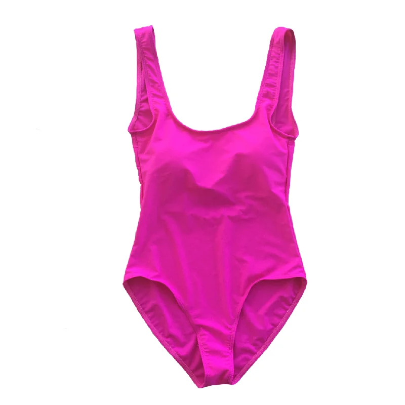 Blank Hot Pink One Piece Swimsuit