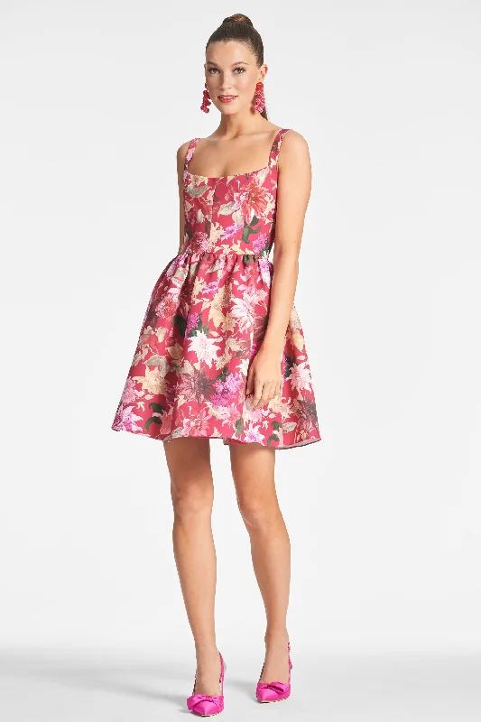 Cora Dress - Deep Pink Dahlia